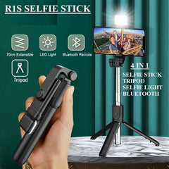 4 in 1 Selfie Stick With Bluetooth Remote Button