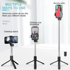4 in 1 Selfie Stick With Bluetooth Remote Button