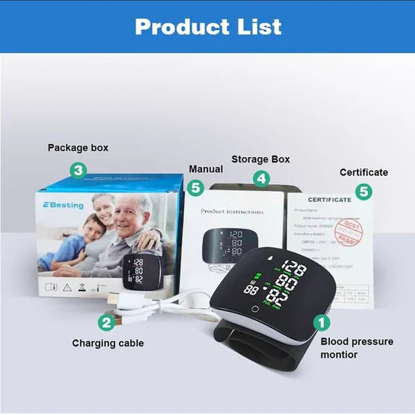 Smart Wrist Electronic BP Monitor