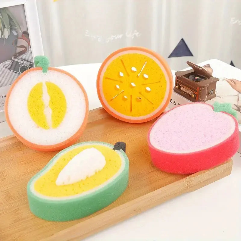 Fruit-Shaped Dishwashing Sponge – Colorful & Durable Kitchen Scrubber